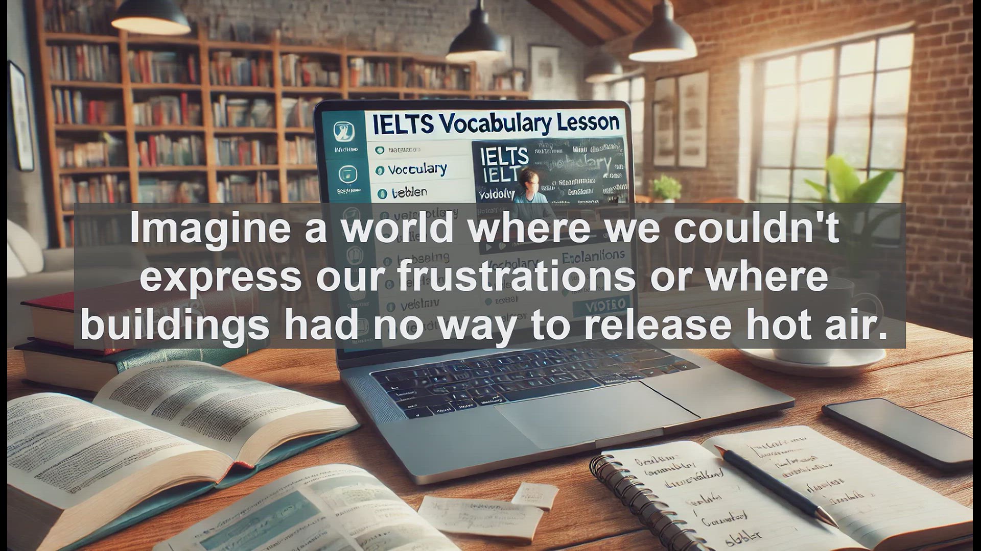 'Video thumbnail for 2000 Must Know IELTS 9.0 Vocabulary - Understanding 'Vent': From Building Design to Emotional Release'