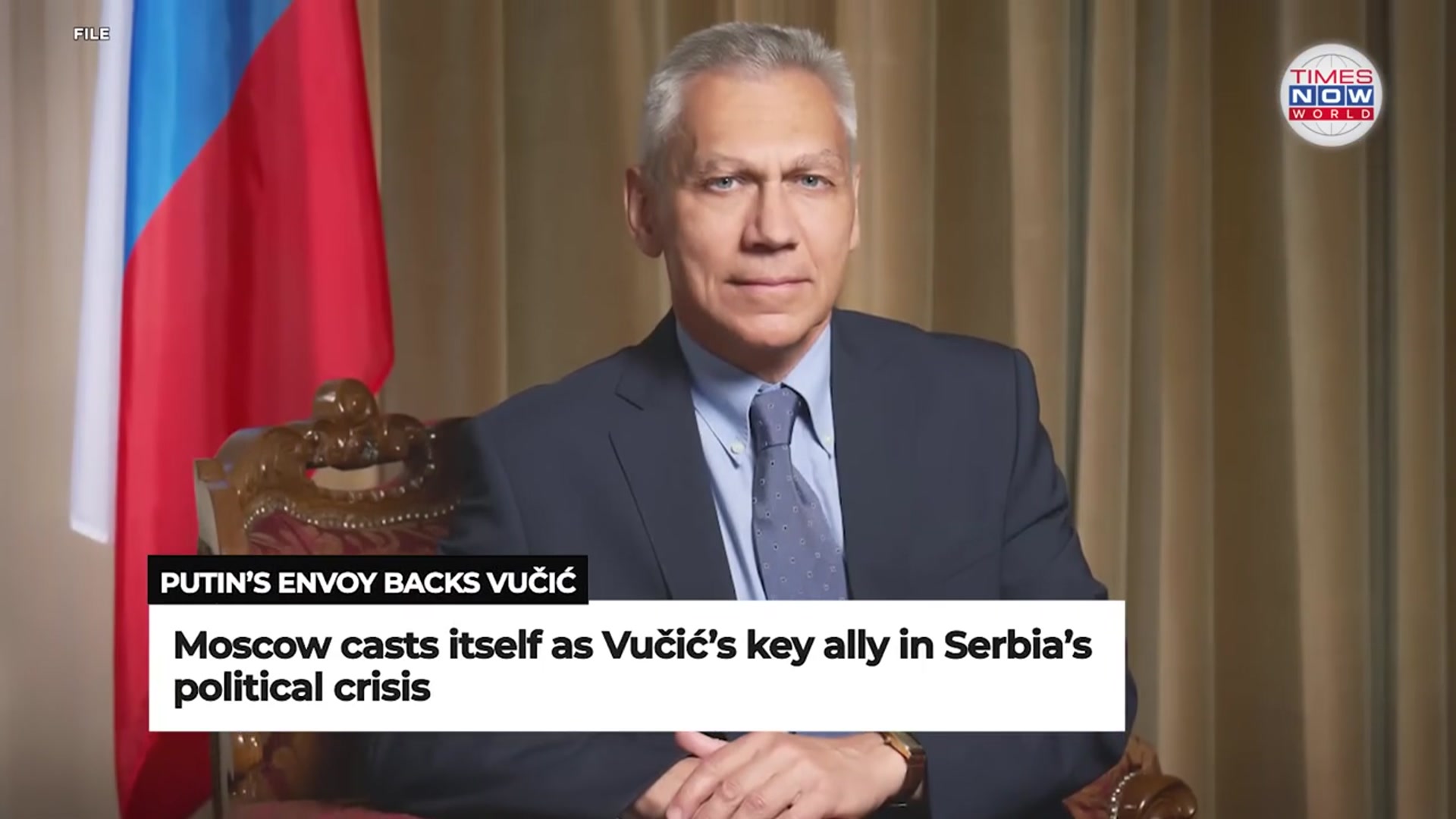 'Video thumbnail for 'West Wants Vučić Out, Moscow Stands Guard': Russia Draws Red Line in Belgrade | Times Now World'