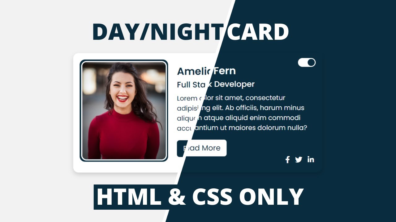 'Video thumbnail for Day Night Mode using only HTML & CSS _ Custom Checkbox Toggle Button'