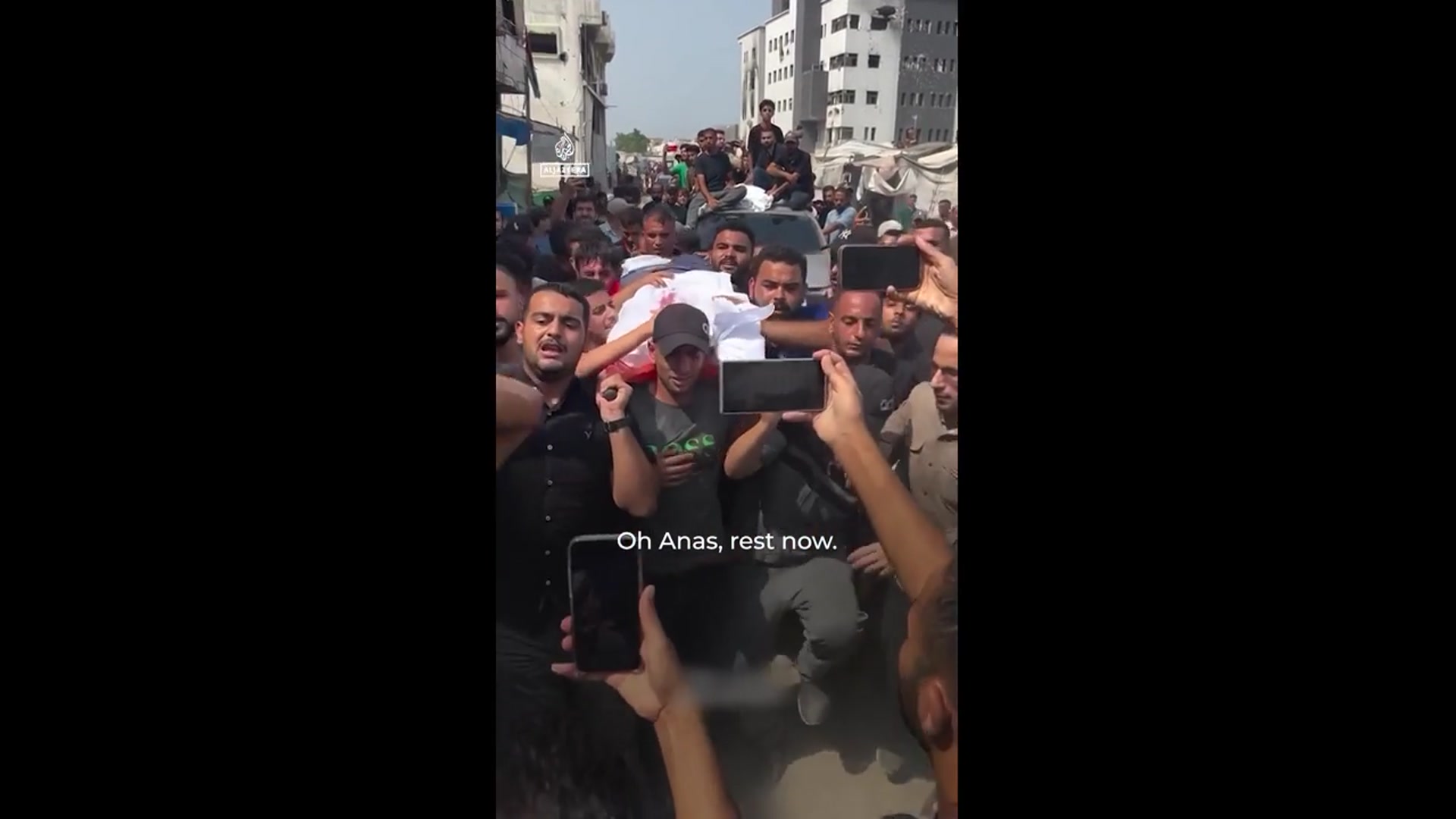 'Video thumbnail for Funerals held for assassinated Gaza journalists'