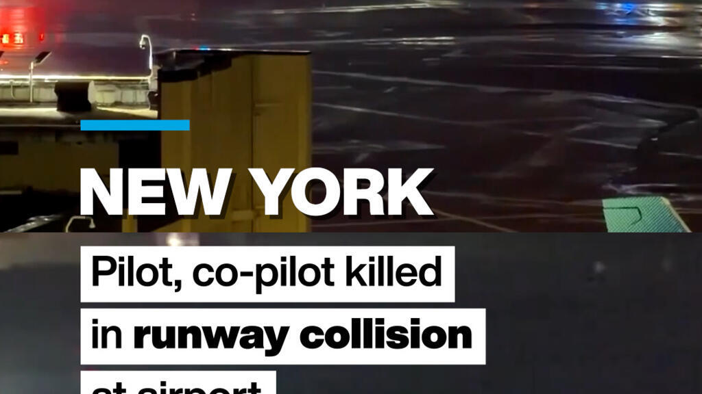 Video thumbnail for Pilot, co-pilot killed in runway collision at New York airport
