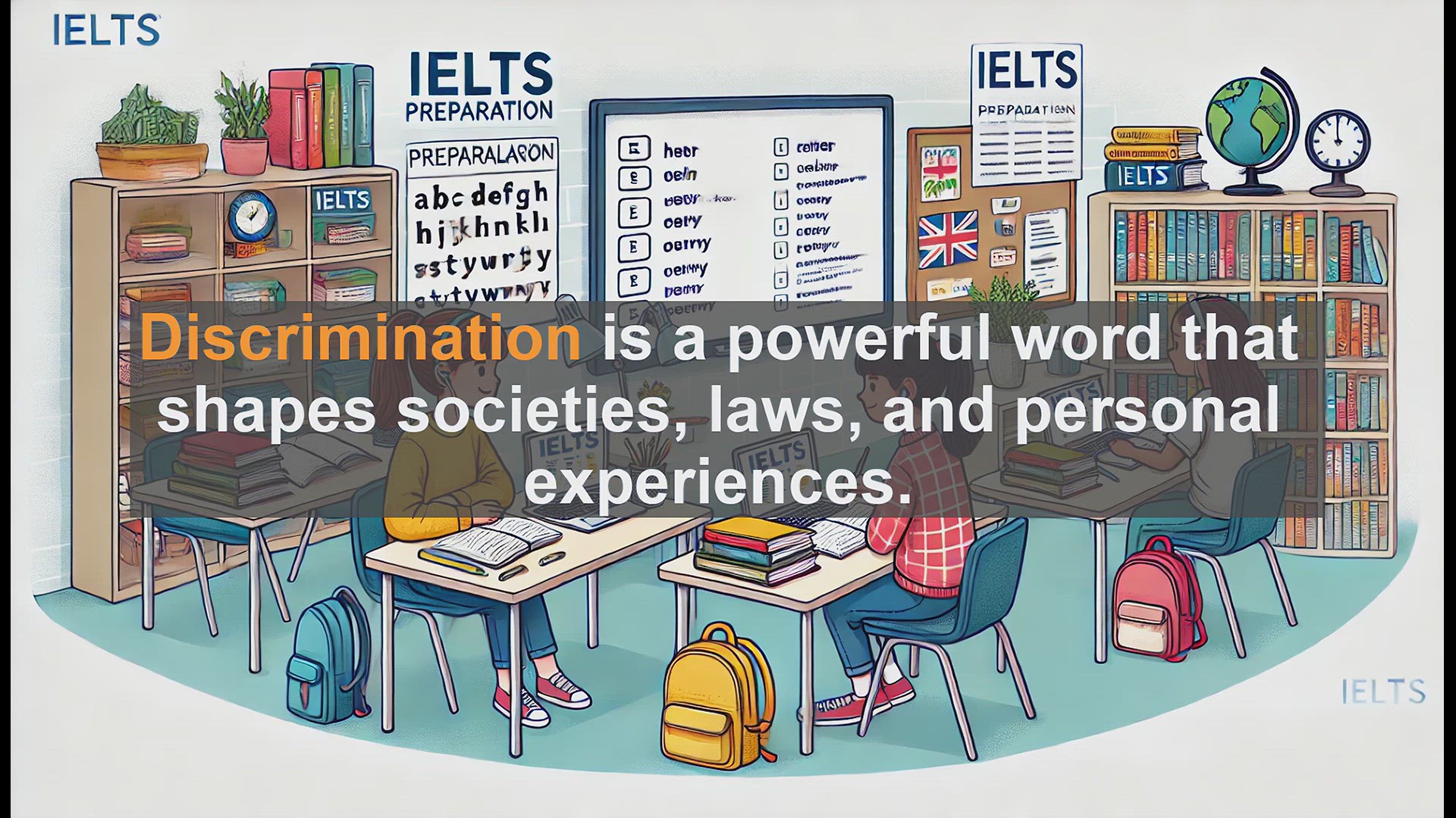'Video thumbnail for 5000 Must Know IELTS 8.0 Vocabulary - Understanding Discrimination: Key IELTS Vocabulary for Band 8.0'