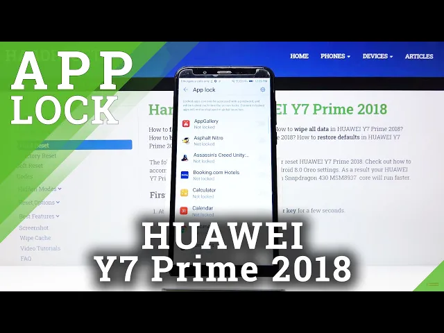 Video thumbnail for How to Protect Access to Applications in Huawei Y7 Prime 2018 - Set Password on Apps