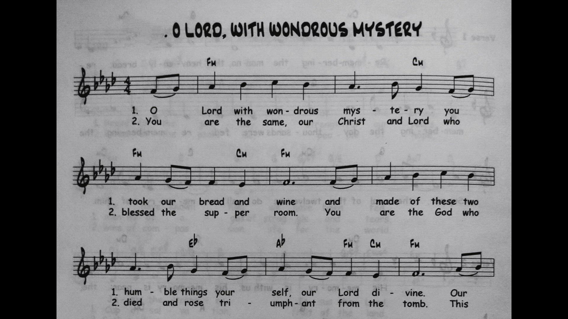 'Video thumbnail for O Lord With Wondrous Mystery - Catholic Mass Song Sheet Music'