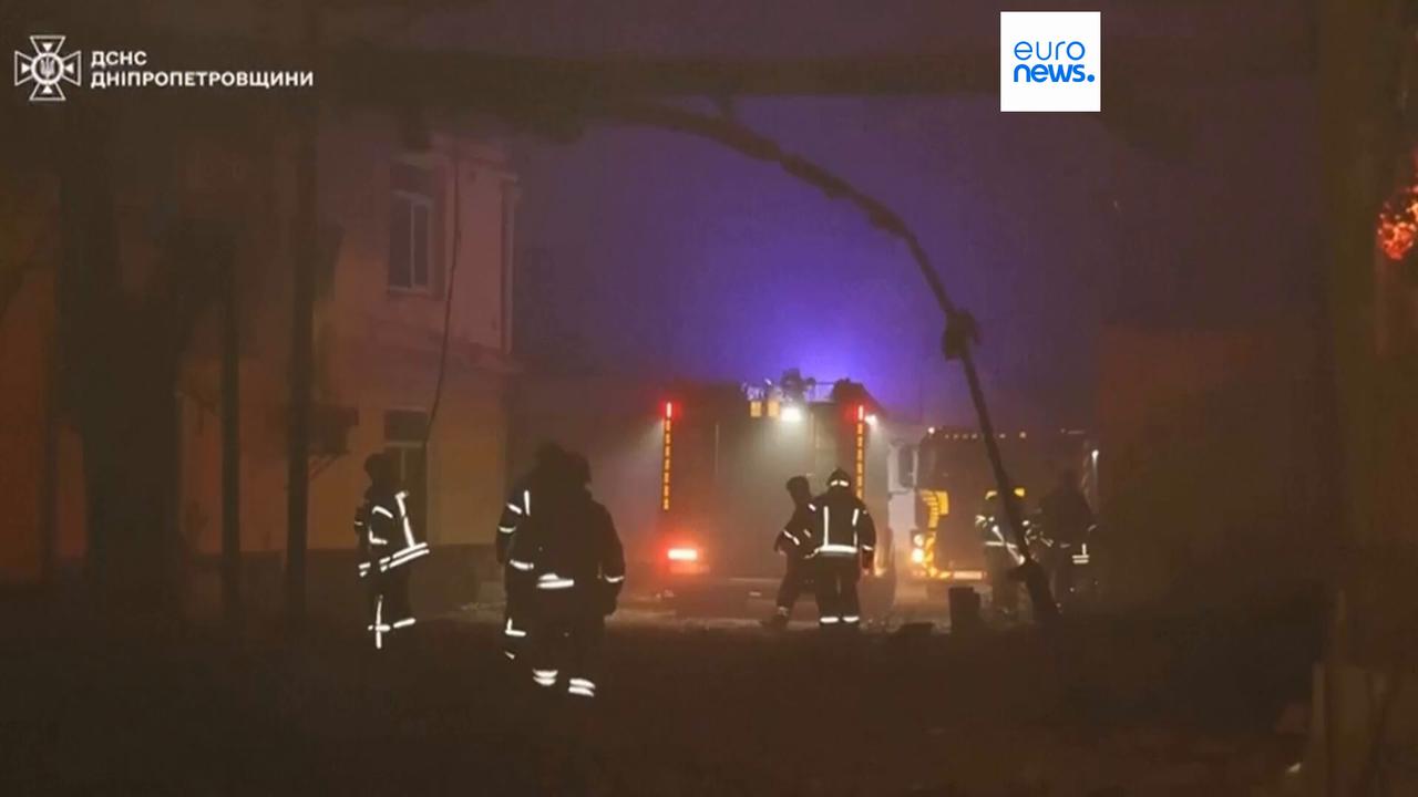 Video thumbnail for Russian drones strike Ukrainian public broadcaster newsroom in Dnipro, injuring two