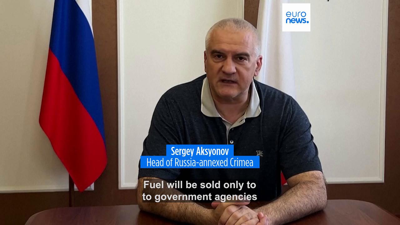 Video thumbnail for Russian-occupied Crimea suspends petrol sales amid fuel crisis