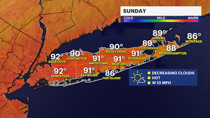 Video thumbnail for Another hot and humid Sunday across Long Island to round out the weekend