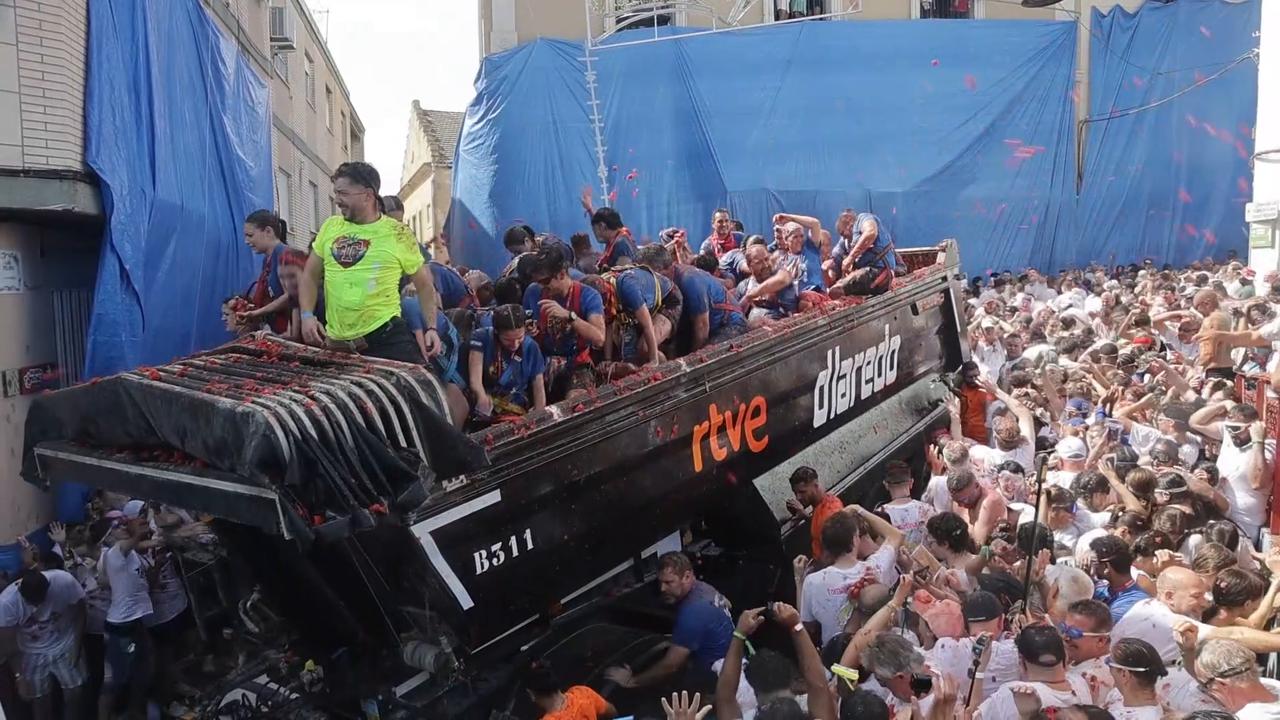 Video thumbnail for Spain: 79th annual "La Tomatina" festival in Spain.