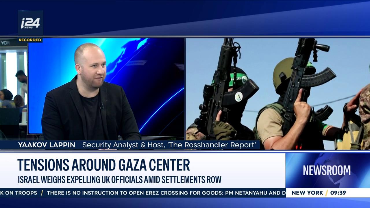 Video thumbnail for Tensions around Gaza center: Israel weighs expelling UK officials amid settlements row