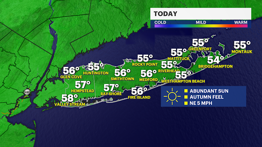 Video thumbnail for Cool temperatures, sunny skies today on Long Island