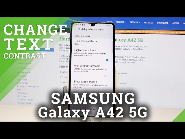 Video thumbnail for How to Activate High Contrast Text in Samsung Galaxy A42 - Find Display Settings