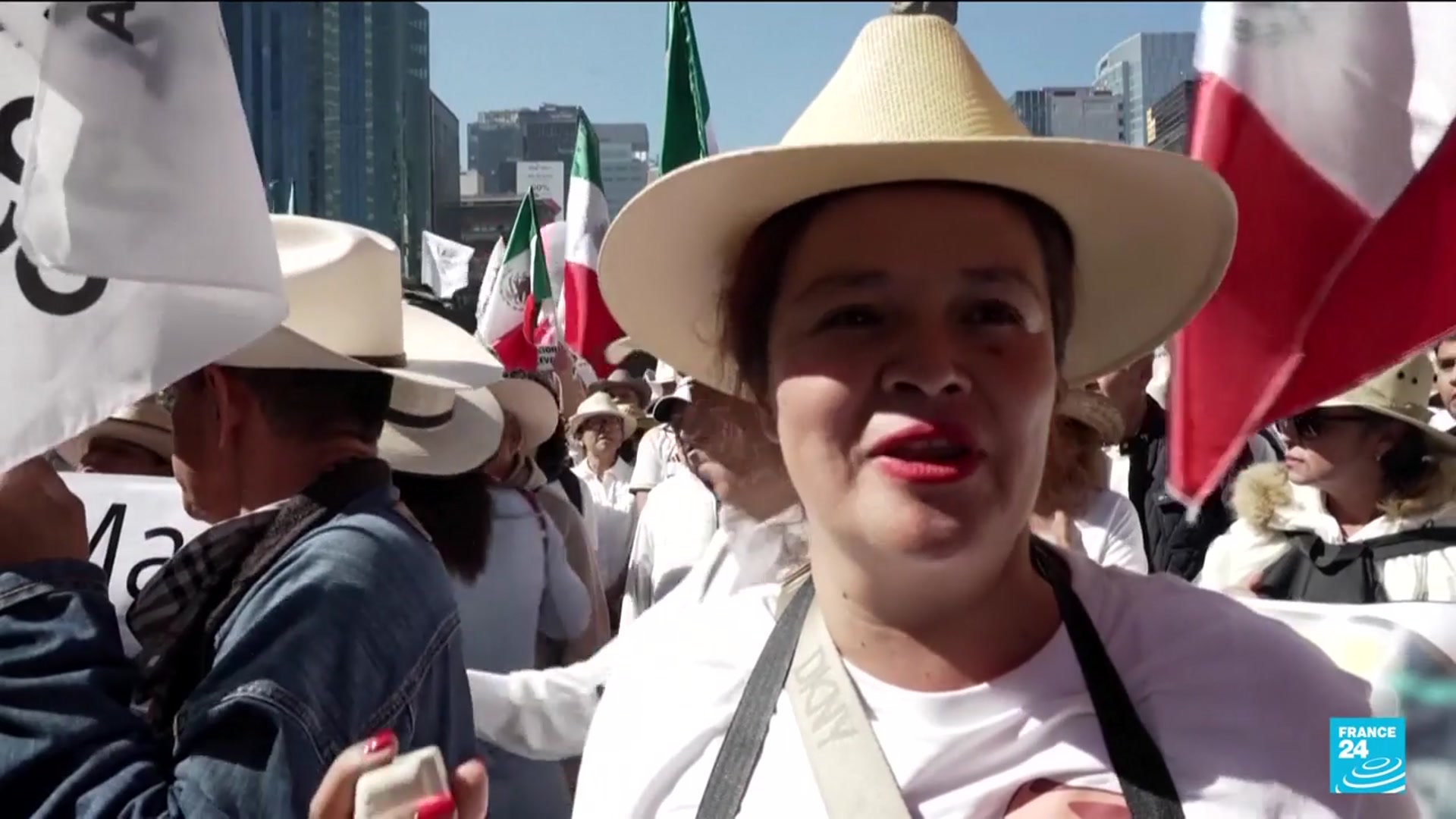 'Video thumbnail for Anti-crime protests in Mexico City injure 120 people, most of them police'