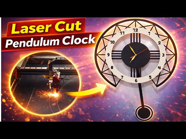 Video thumbnail for How to make Laser Cut Clock Design | Wooden Pendulum Clock Model with CO2 Laser Cutting Machine