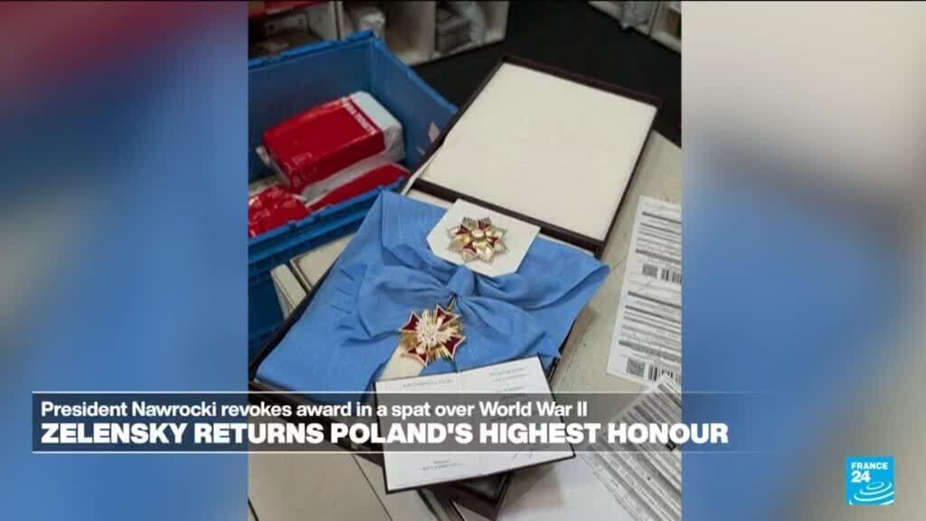 Video thumbnail for Zelensky stripped of Poland's top award amid diplomatic spat