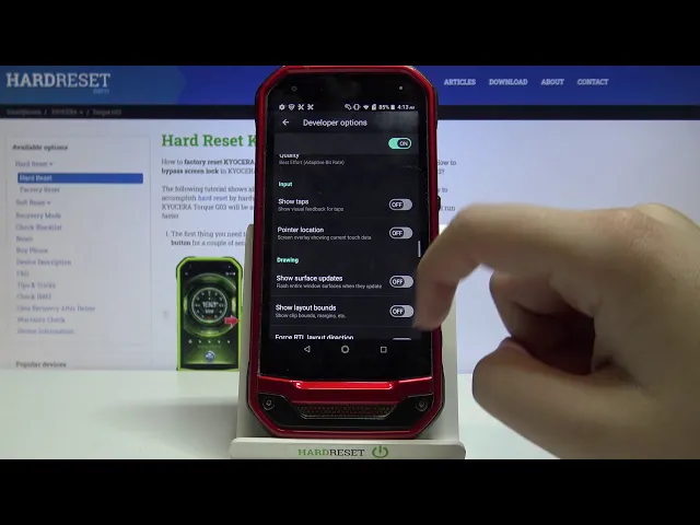 Video thumbnail for How to Enable Developer Options in KYOCERA Torque G03 – Find Advanced Settings