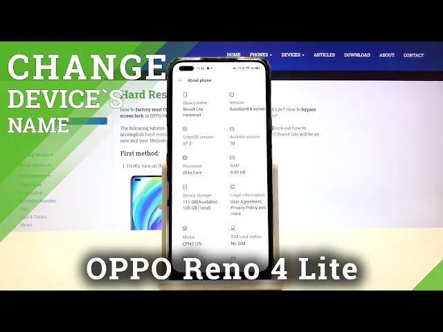 Video thumbnail for OPPO Reno 4 Lite and Phone Name - How to Rename Device