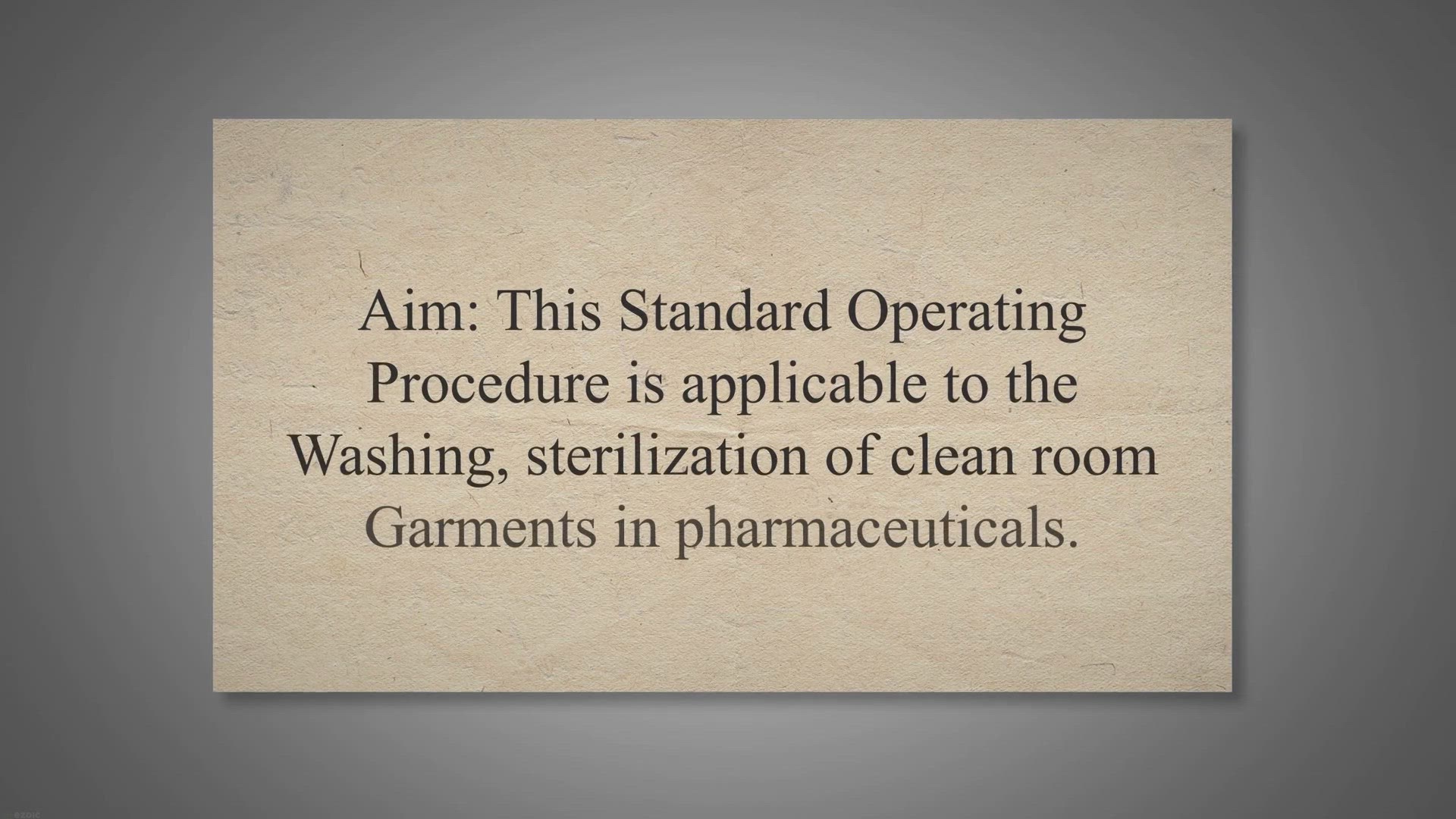 Video thumbnail for SOP on Washing, sterilization of clean room Garments