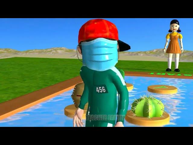 Video thumbnail for Scary Teacher 3D vs Squid Game Wooden Door vs Water Sprayer 5 Times Challenge Nick and Tani vs Scary