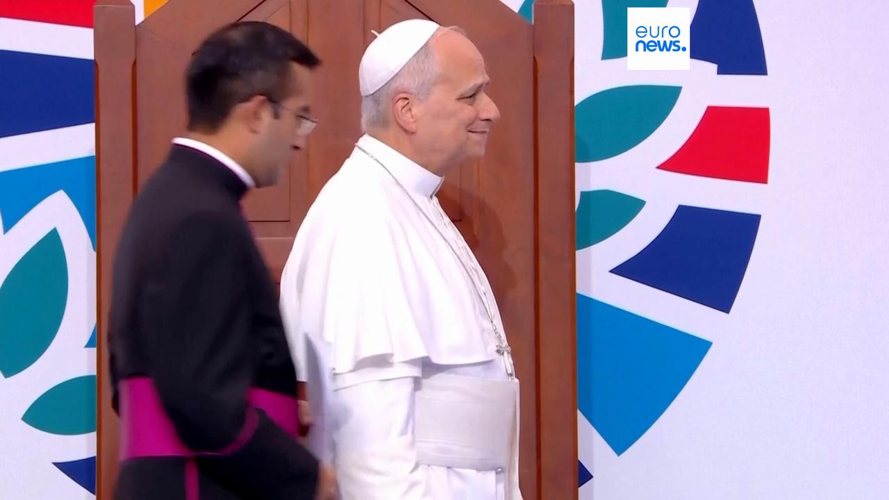 Video thumbnail for Pope Leo XIV urges French Church to continue fight against sexual abuse
