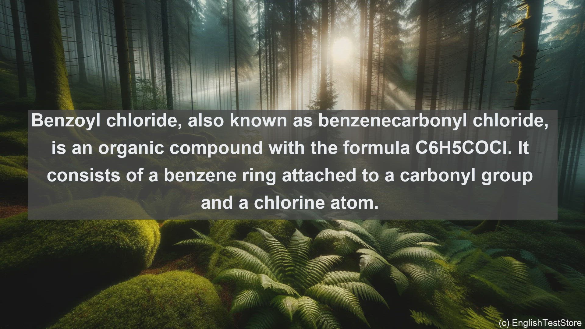 'Video thumbnail for Benzoyl chloride in science  definition and examples'