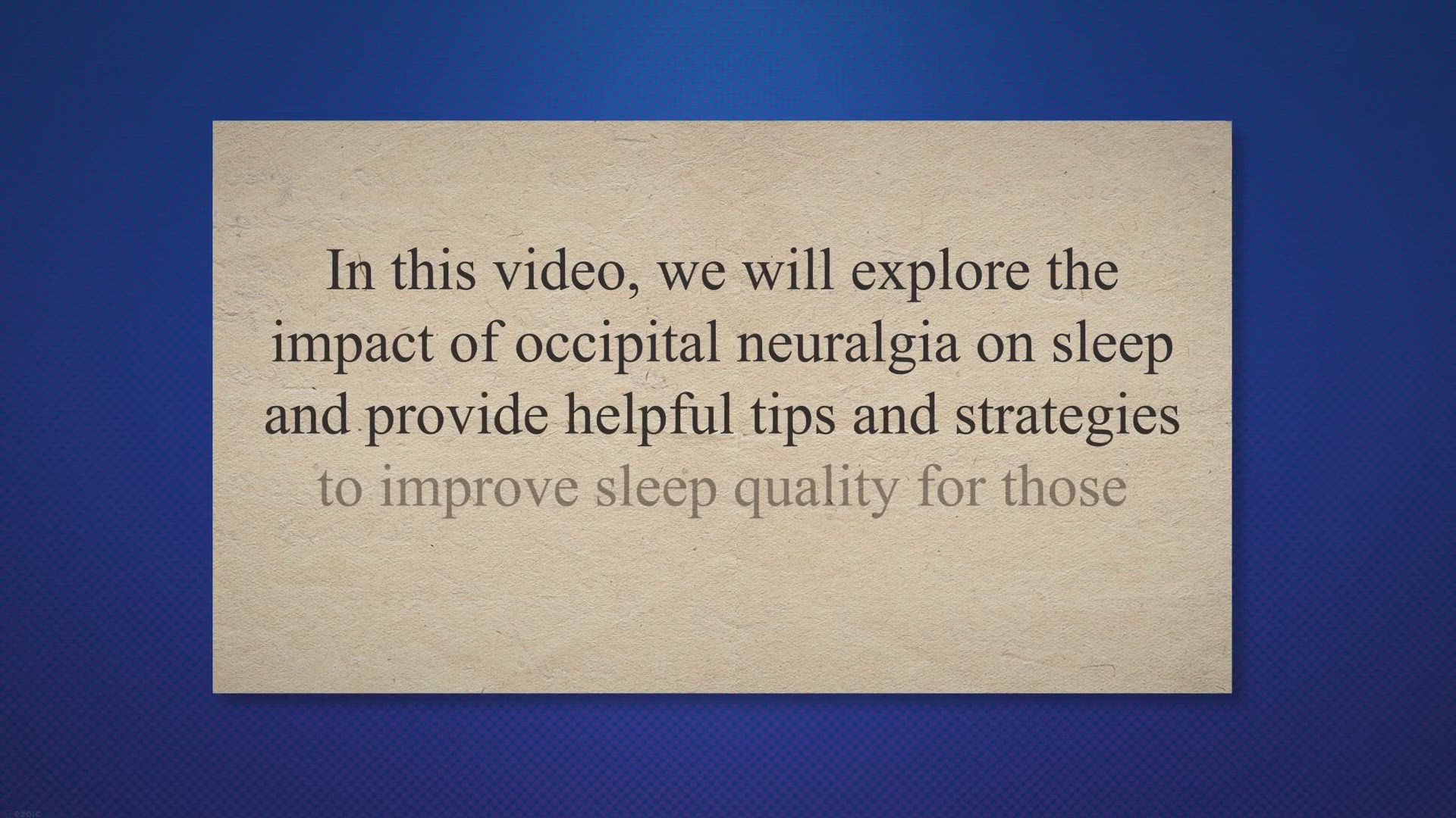 Video thumbnail for Restful Nights: Mastering Sleep with Occipital Neuralgia - Understanding, Environment, Positions, and More!