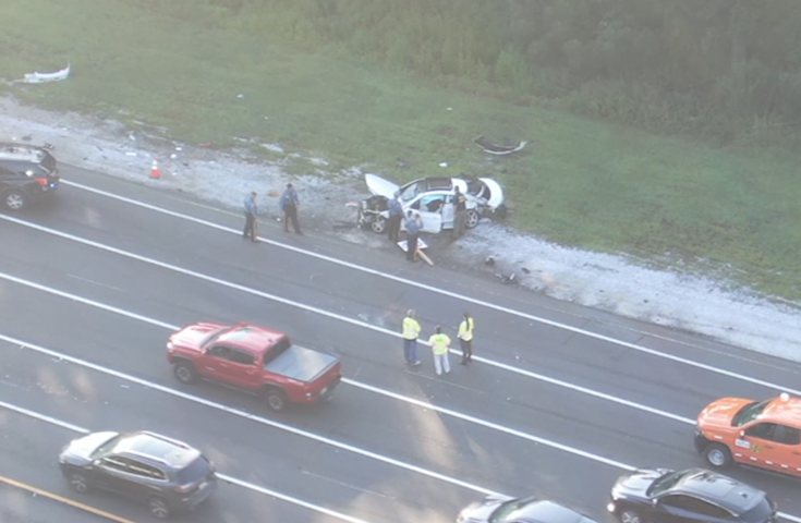 Video thumbnail for Overturned vehicle crash backs up traffic for miles on Garden State Parkway in Clark