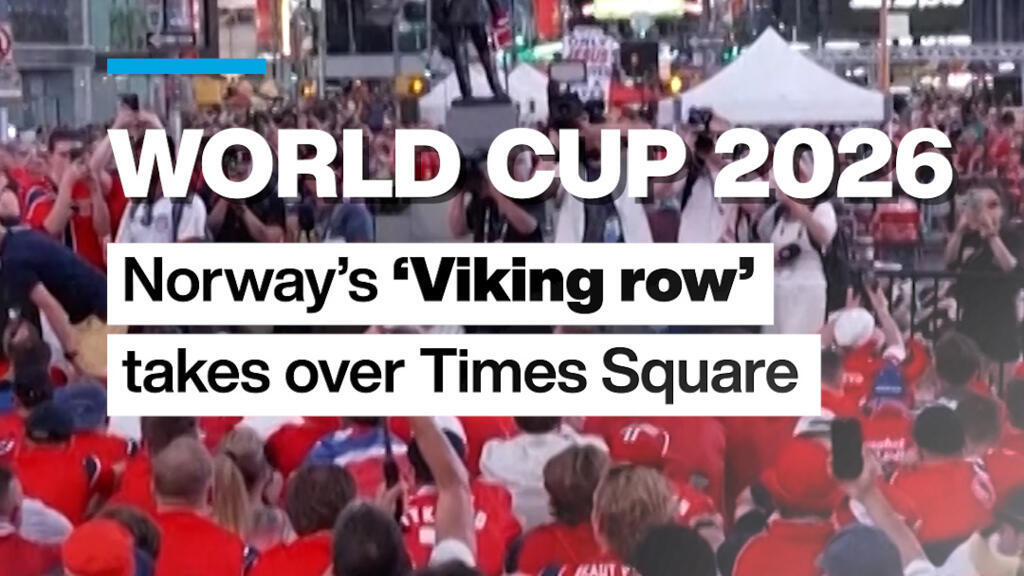 Video thumbnail for World Cup 2026: Norway’s ‘Viking row’ takes over Times Square