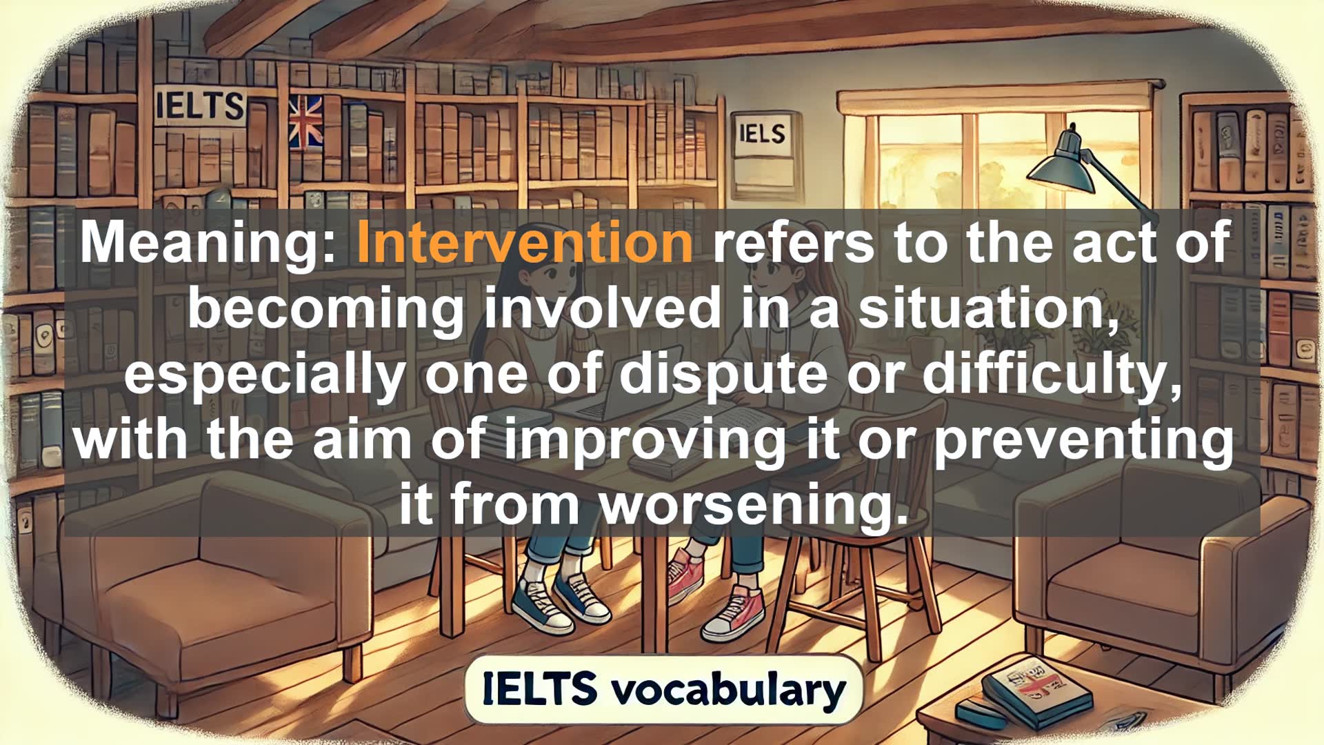 'Video thumbnail for 5000 Must Know IELTS 8.0 Vocabulary - Understanding 'Intervention': Definition, Usage, and Common Mistakes'