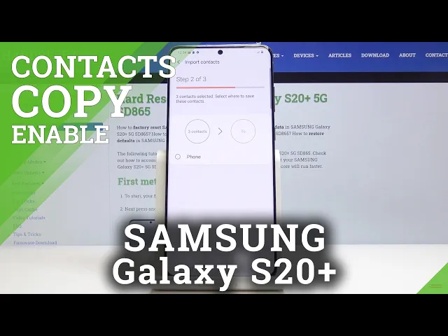 Video thumbnail for How to Copy Contacts on SAMSUNG Galaxy S20+ - Import / Export Contacts