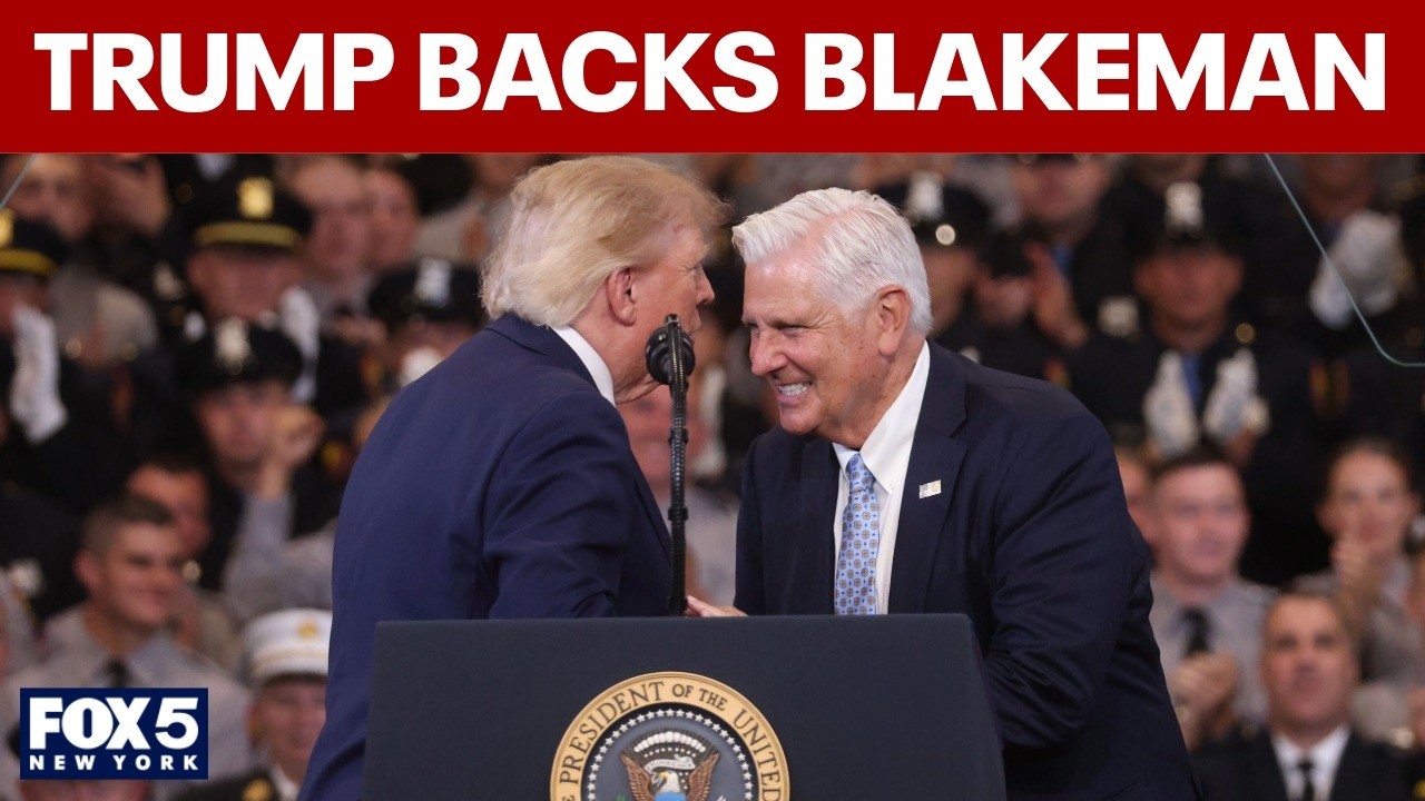Video thumbnail for Trump throws support behind Blakeman for governor