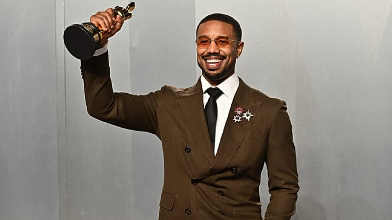 Video thumbnail for Michael B. Jordan wins best actor Oscar for dual role in “Sinners”