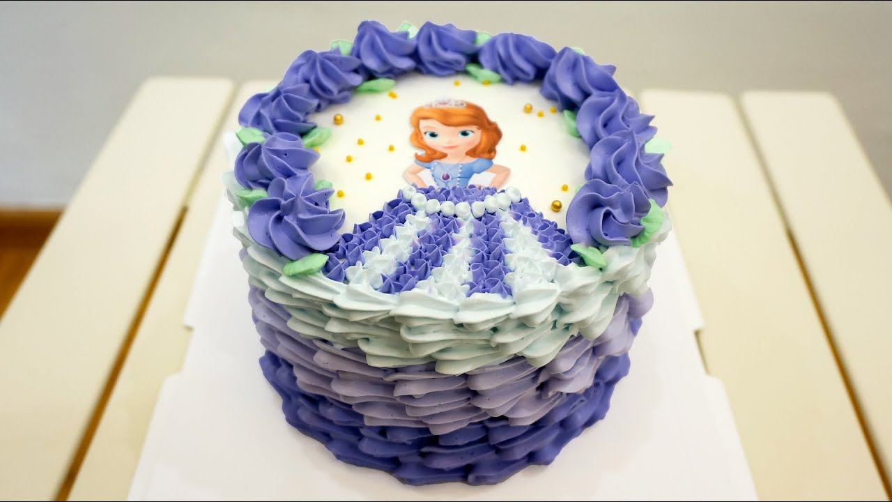 'Video thumbnail for Princess birthday cake decoration Happy birthday purple princess cake'