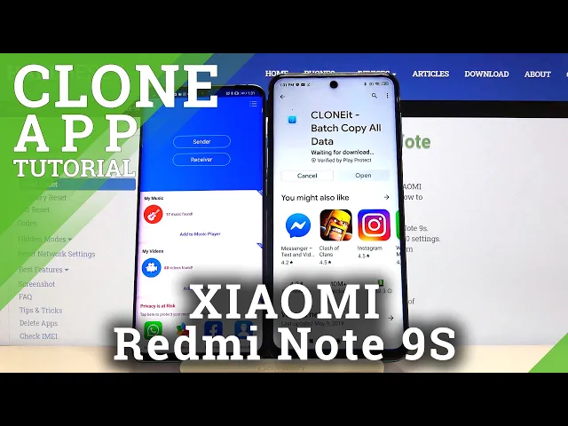 Video thumbnail for How to Transfer Data from Android Phone to XIAOMI Redmi Note 9s – Move Data Without Cable by CLONEit