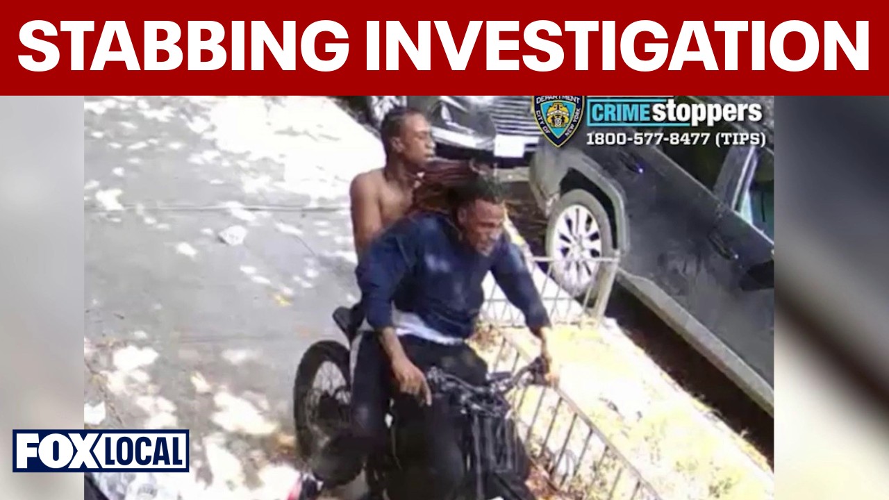 Video thumbnail for New video shows 2 suspects wanted for stabbing of off-duty NYPD detective
