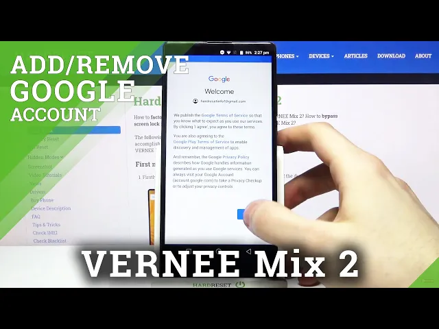 Video thumbnail for How to Add and Remove Google Account on VERNEE Mix 2
