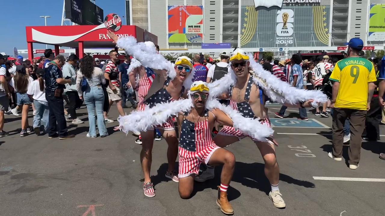 Video thumbnail for US: Colorful US supporters build atmosphere before Bosnia match (2).