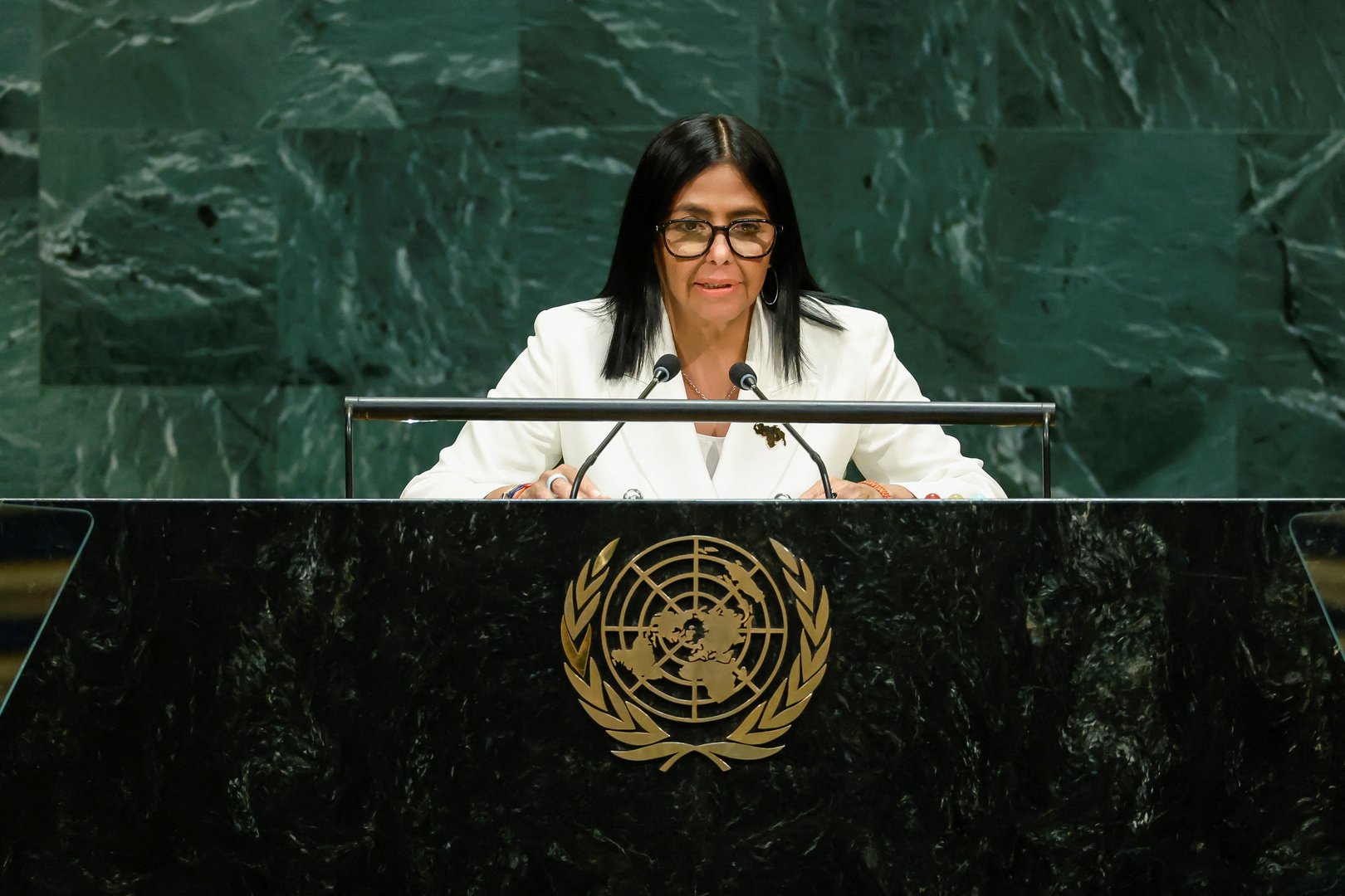 Video thumbnail for Venezuela’s Rodriguez pledges elections, path forward in UNGA speech