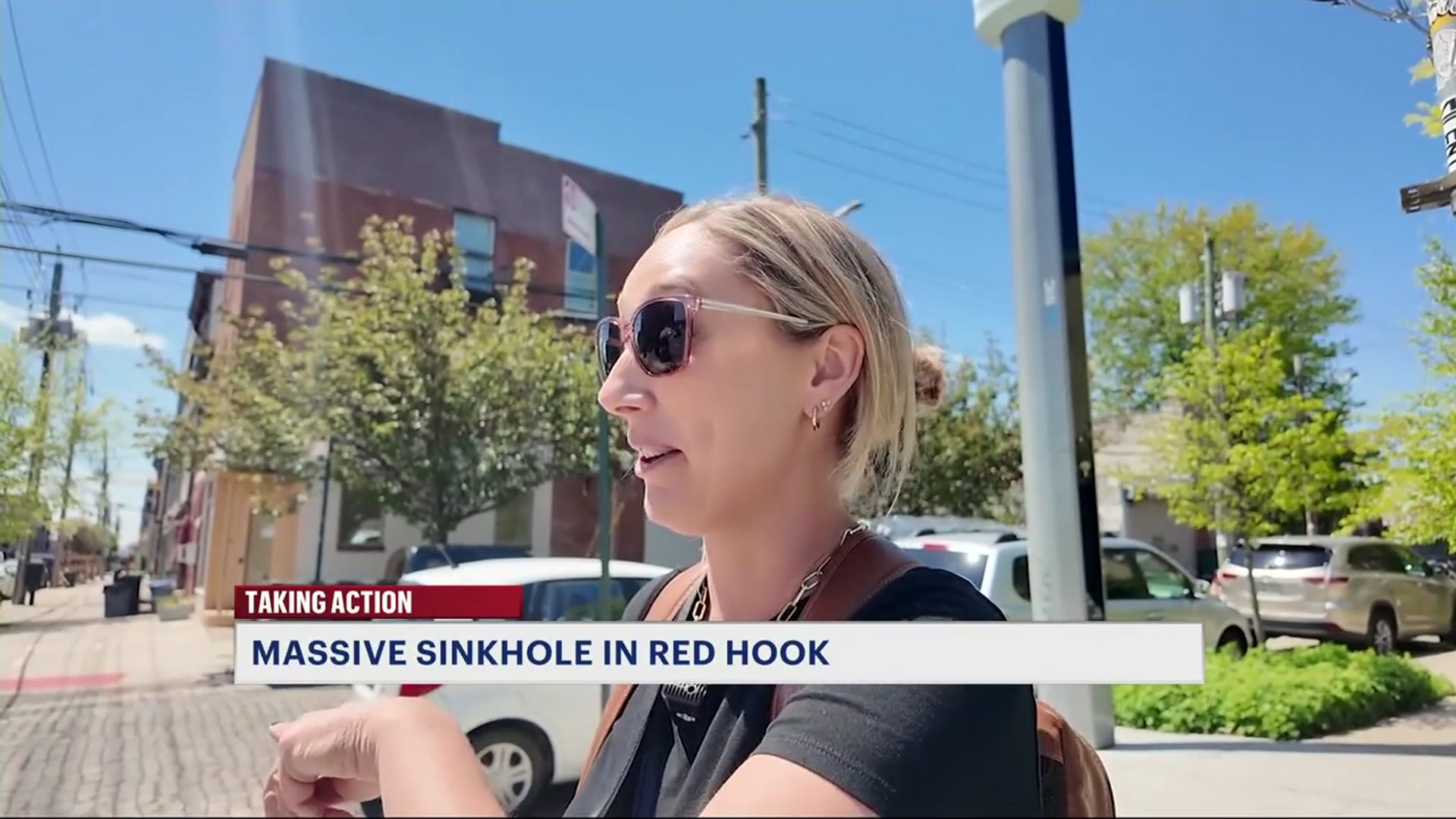 Video thumbnail for Growing sinkhole causes safety concerns in Red Hook