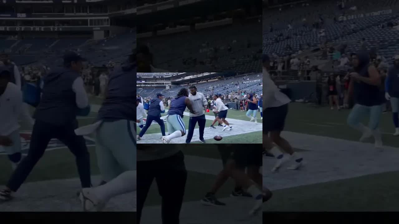 Video thumbnail for #Cowboys Mazi Smith motor is humming in pregame  Nick Harris