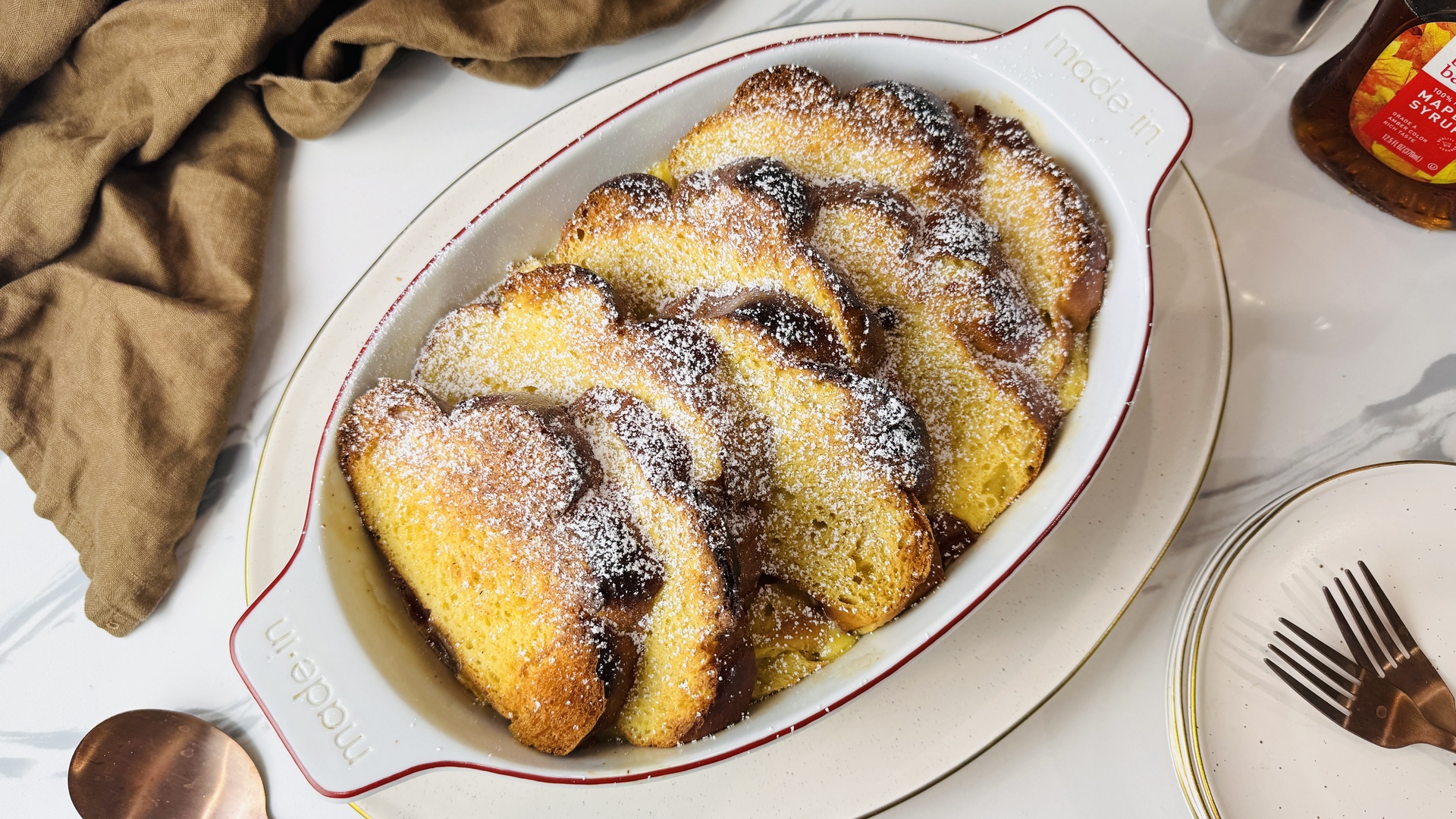 Video thumbnail for French Toast Bread Pudding Recipe