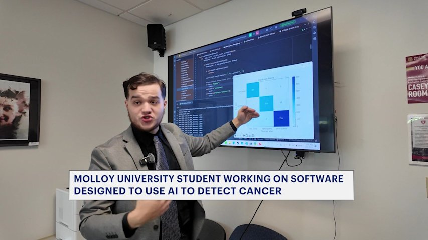Video thumbnail for Molloy University student develops AI-powered cancer detection software