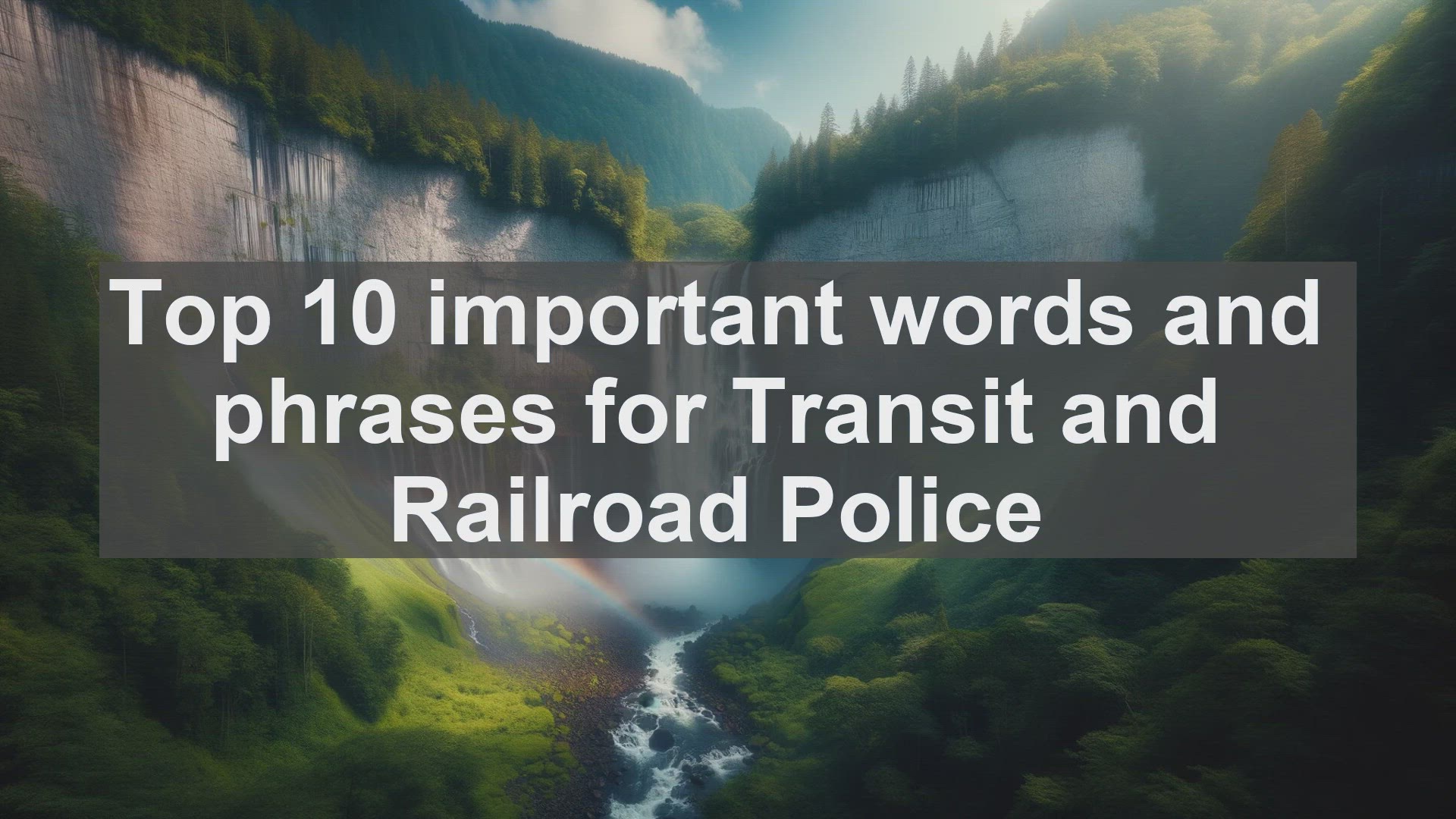 'Video thumbnail for Top 10 important words and phrases for Transit and Railroad Police'