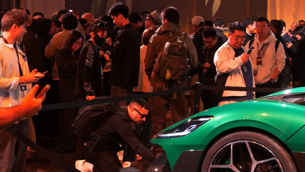 Video thumbnail for US: China's Dreame unveils rocket-boosted EV supercar at San Francisco event.