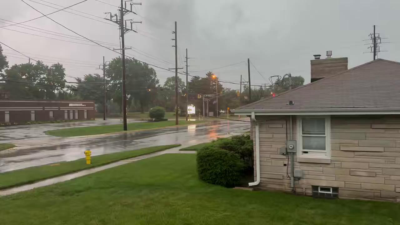 Video thumbnail for US: Tornado Sirens Sound During Stormy Weather in Highland, IN.