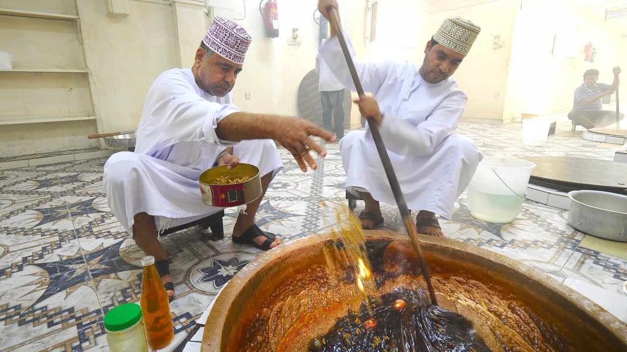 Video thumbnail for Omani HALWA FACTORY TOUR!! Making Oman's #1 SWEET in Nakhal, Oman!!