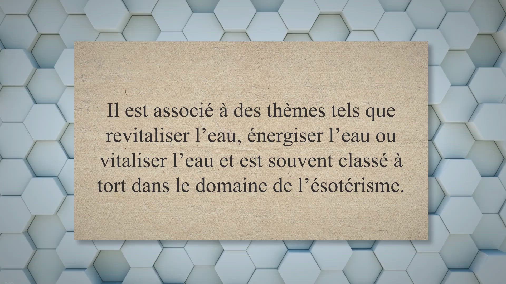 Video thumbnail for Quels sont les bienfaits de l'eau structurée ?