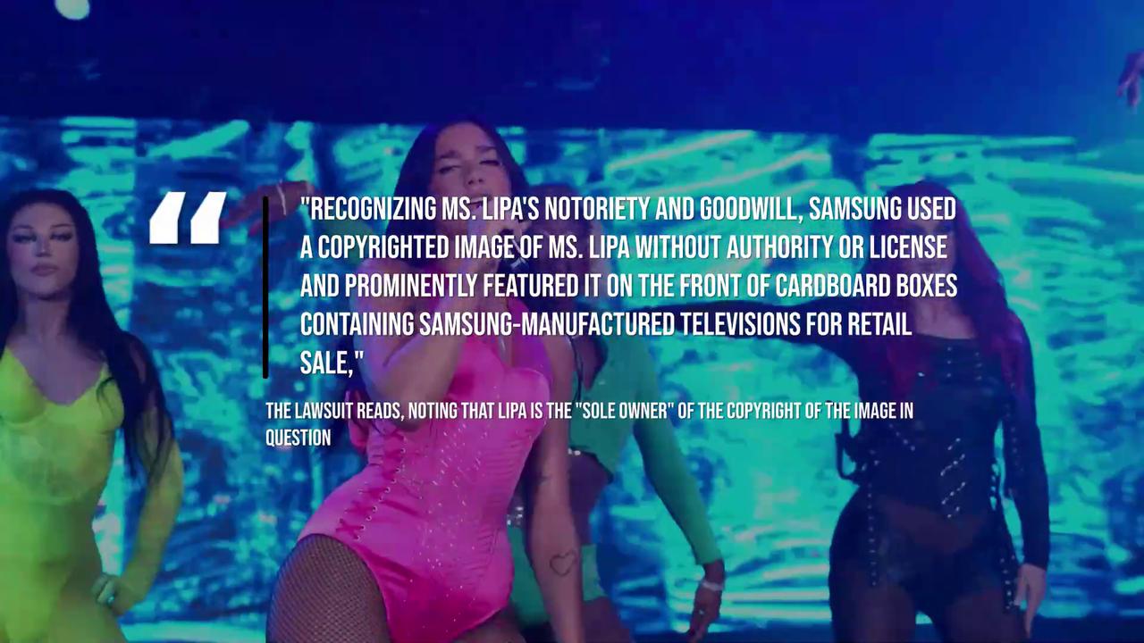 Video thumbnail for Dua Lipa suing Samsung for $15 million over 'unauthorised' use of image.