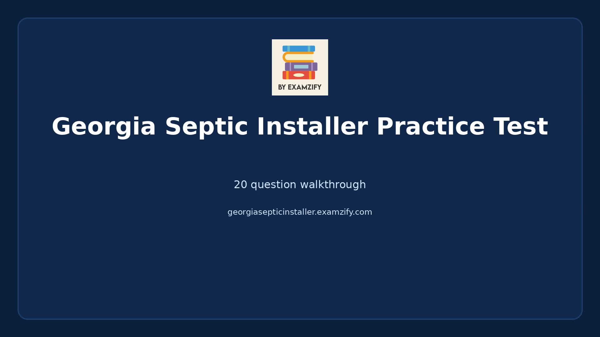 Video thumbnail for Georgia Septic Installer Practice Test