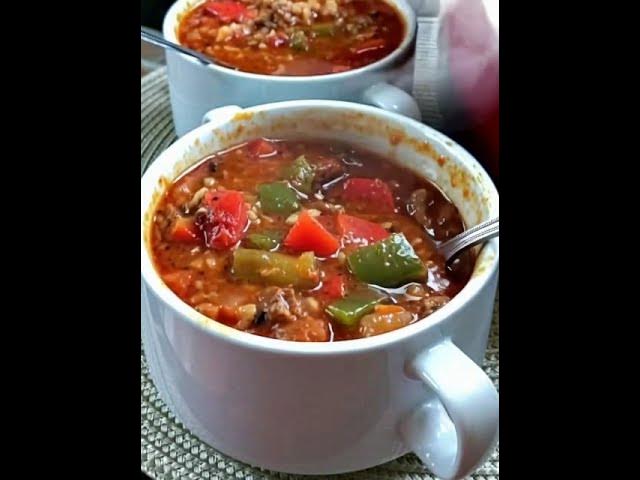 'Video thumbnail for Stuffed Pepper Soup'