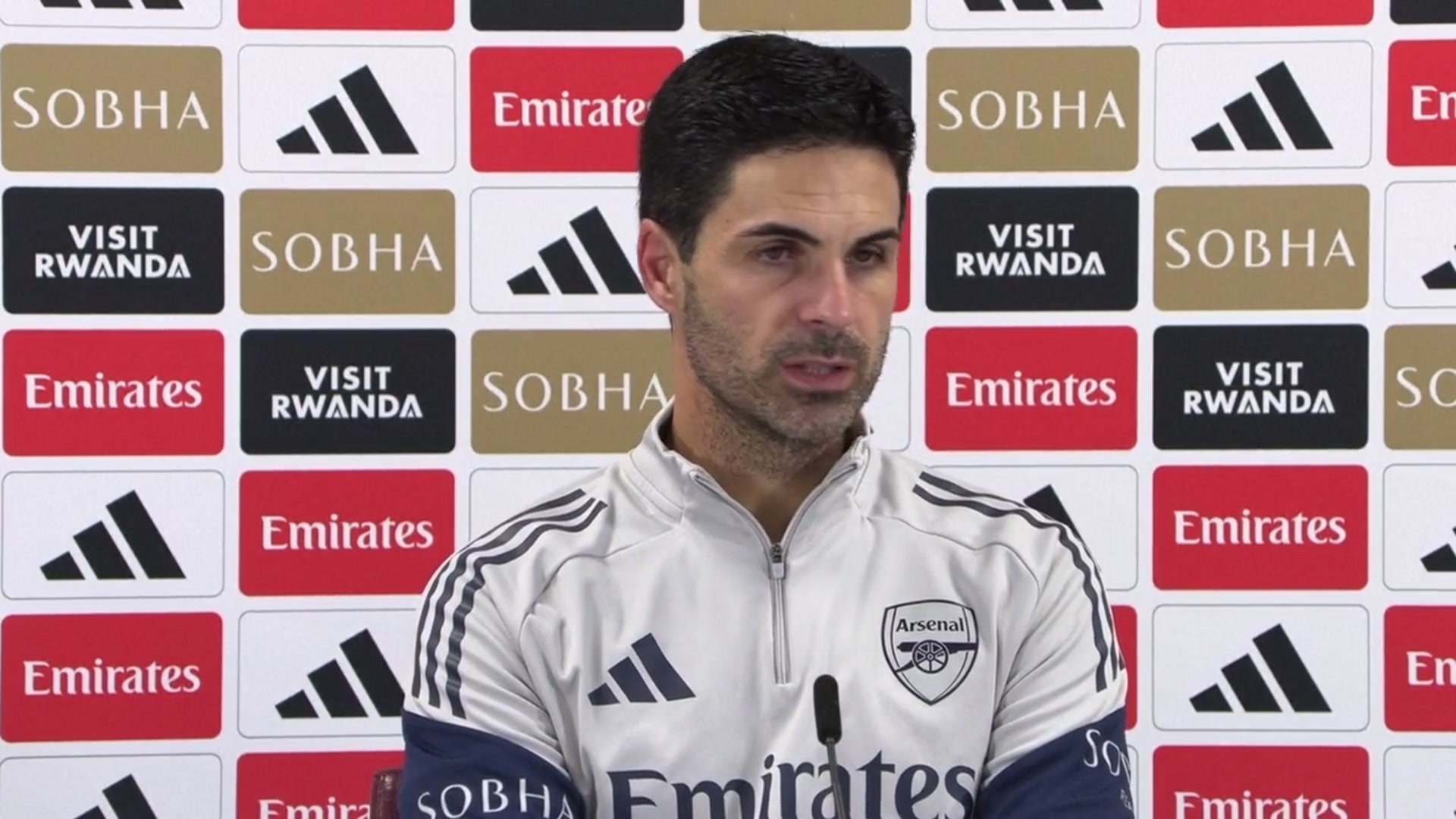'Video thumbnail for Arteta expects 'really tough' match against Nuno's West Ham, provides update on Gabriel and Hincapie'